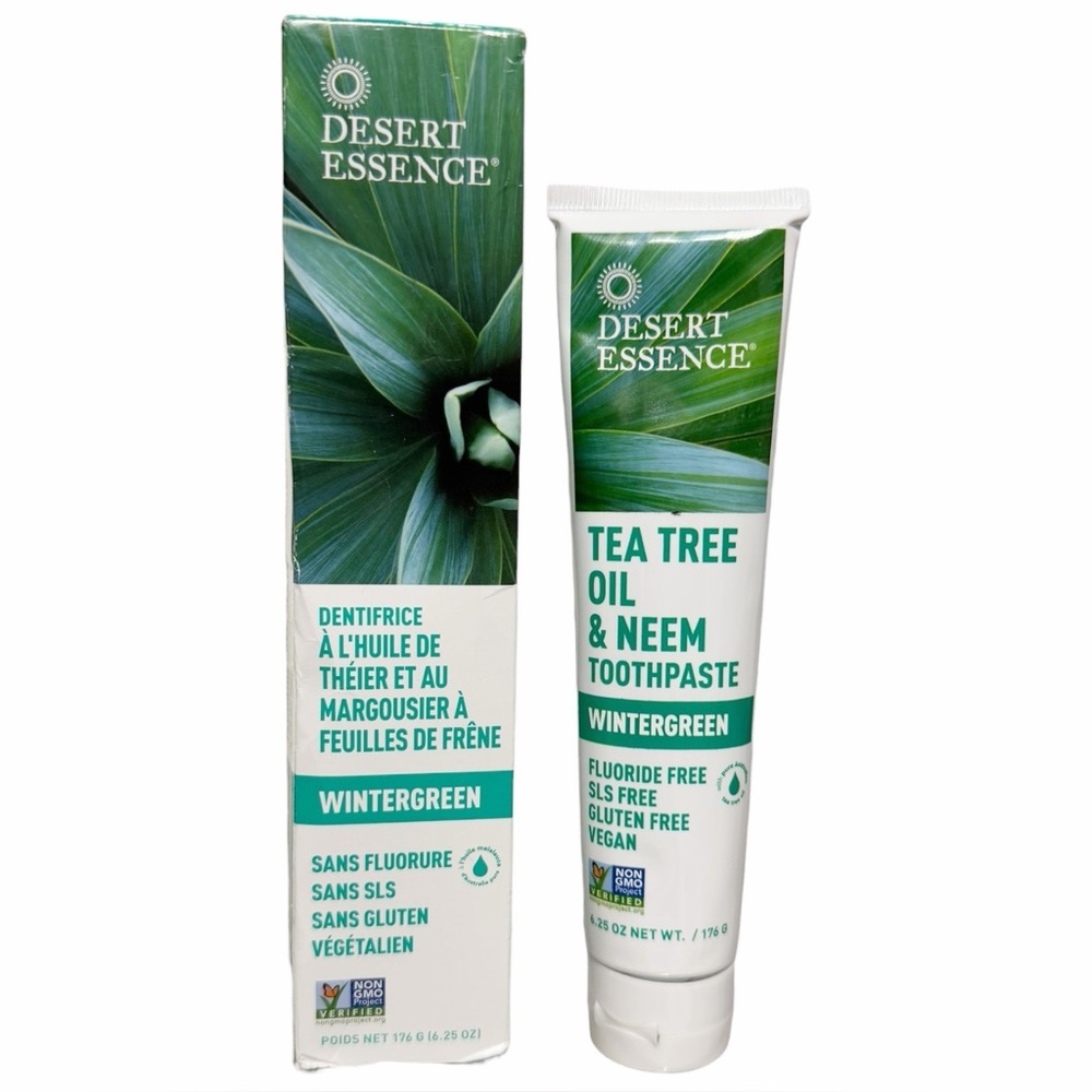 Desert Essence Tea Tree Oil & Neem Toothpaste - Wintergreen 6.25 oz New & Sealed